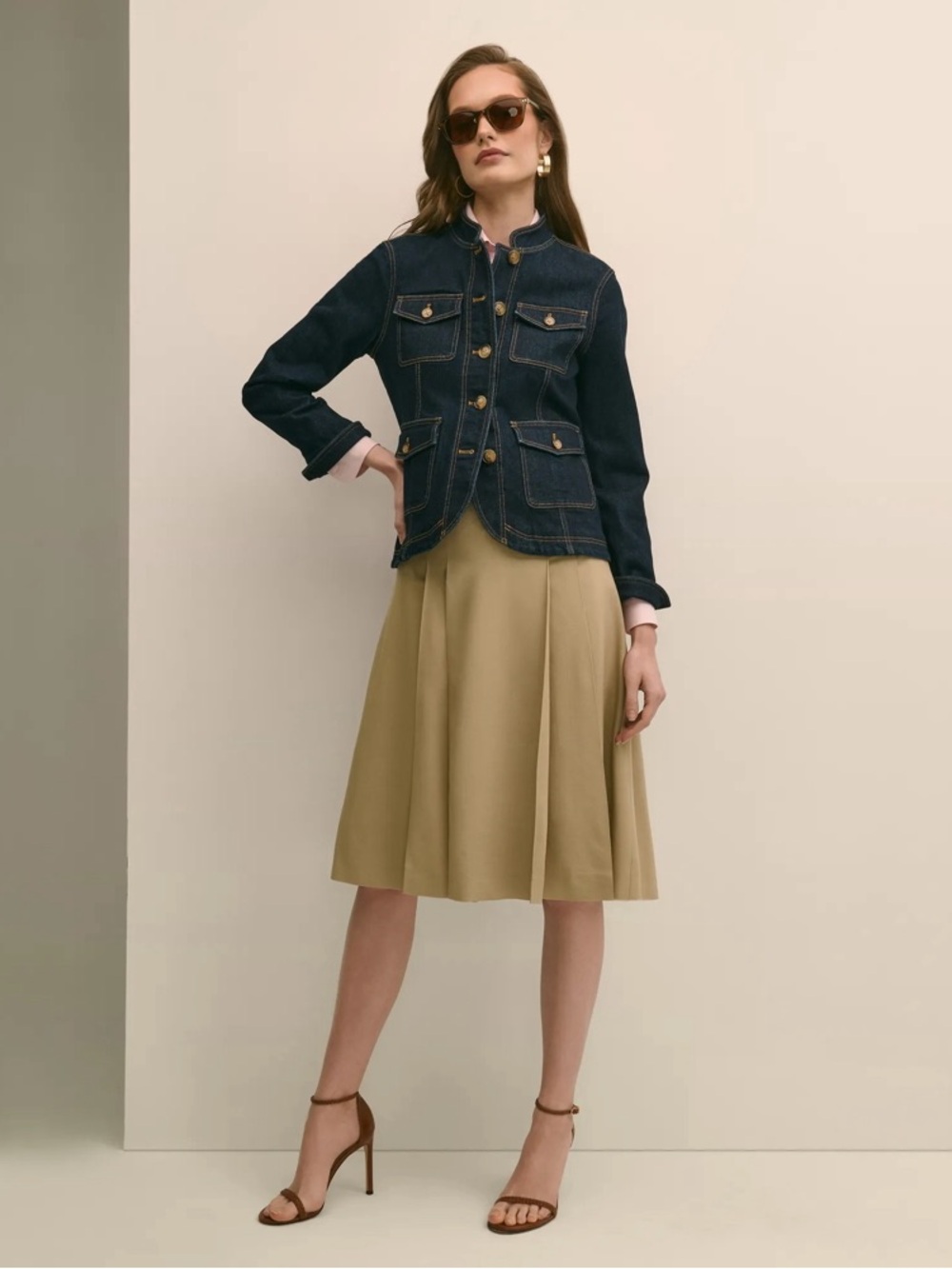 ✨ Brooks Brothers ✨ A-Line Wool-Blend Pleated Skirt